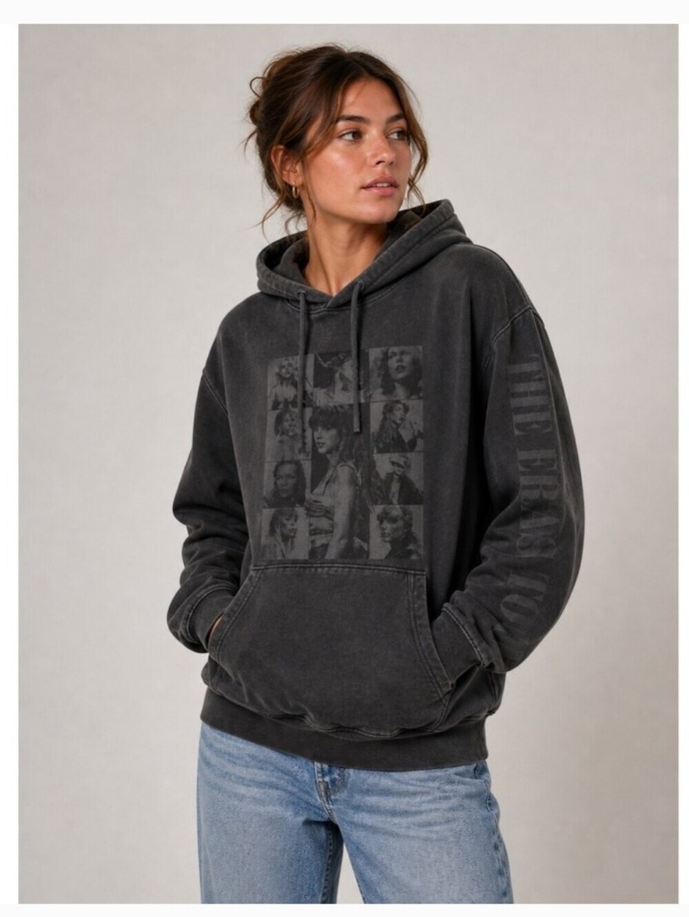 Taylor Swift The Eras Tour Black Hoodie Small Official Concert Merch Oversized